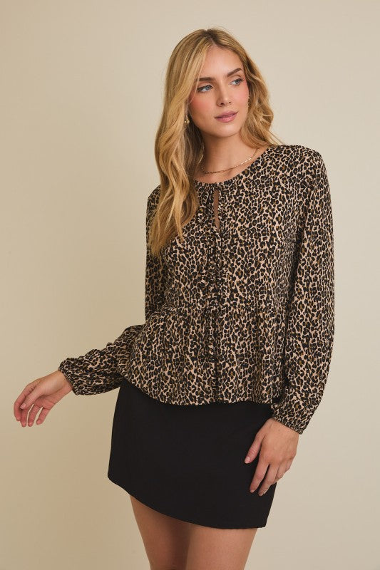 Tawny Long Sleeve Leopard Top
