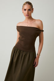 Spiral Twist Detail Midi Dress