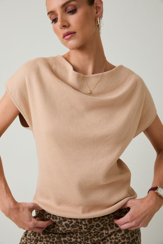 Drift Cowl Neck Knit Top