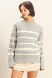 Emerson Stripe High-Neck Sweater