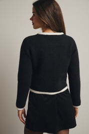 Edge Contrast Trim Cardigan
