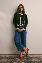 Edge Contrast Trim Cardigan