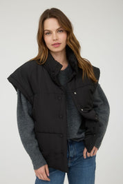 Lila Oversized Snap Button Puffer Vest