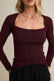 Kaia Deep Neck Rib Top