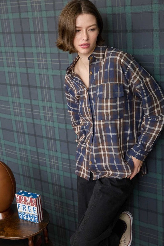 Olin Plaid Button Down Pocket Shirt