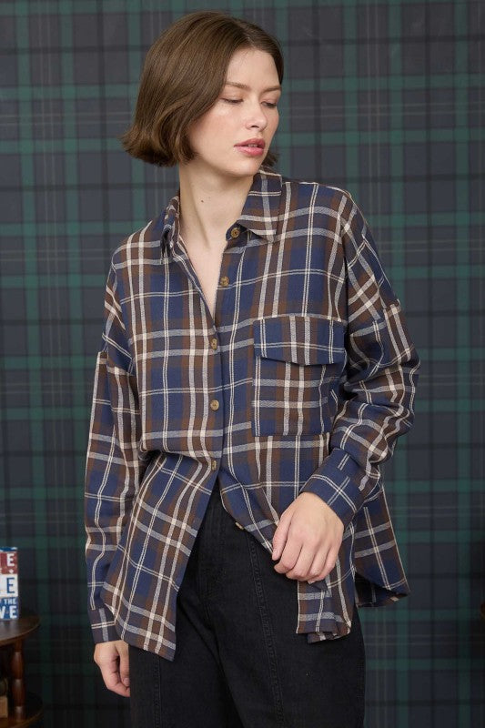 Olin Plaid Button Down Pocket Shirt