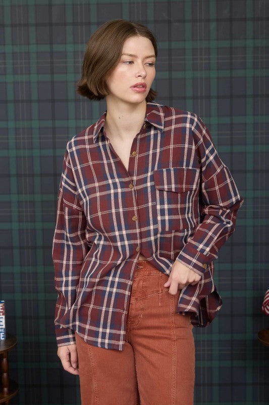 Olin Plaid Button Down Pocket Shirt