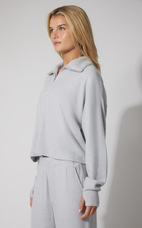 Arden Rib Knit Half-Zip Pullover