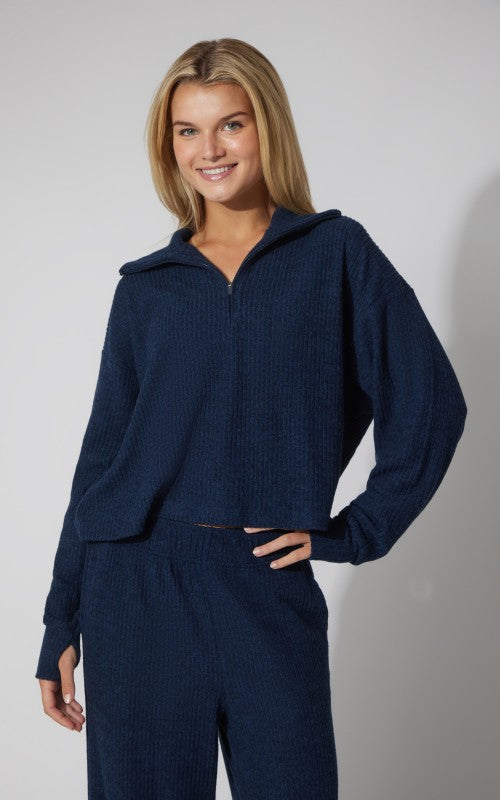 Arden Rib Knit Half-Zip Pullover