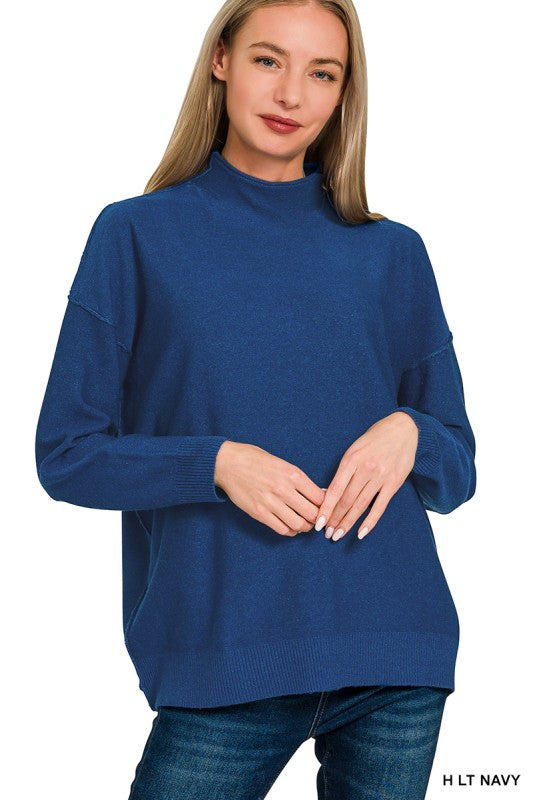 Esme Mock Neck Seam Sweater