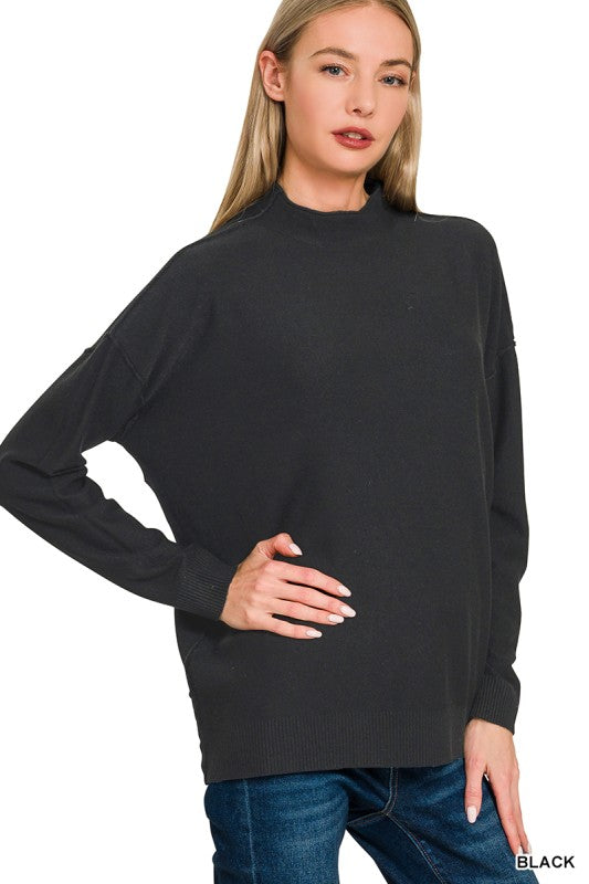 Esme Mock Neck Seam Sweater