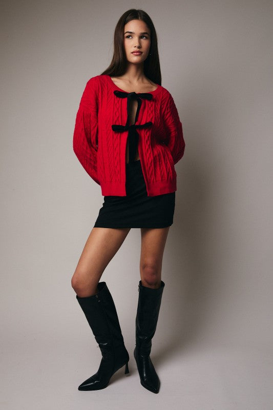 Amara Velvet Tie Cardigan