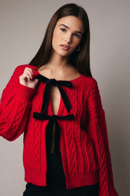 Amara Velvet Tie Cardigan