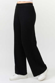 Cable Knit Wide Leg Sweater Pants