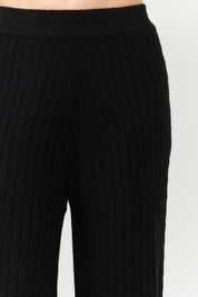 Cable Knit Wide Leg Sweater Pants