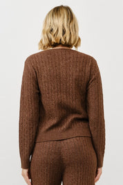 Cable Knit Crewneck Cardigan