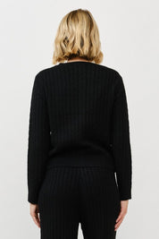 Cable Knit Crewneck Cardigan