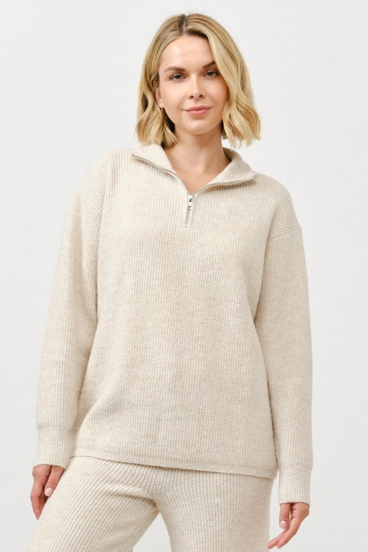 Maris Zip-Up Pullover Sweater