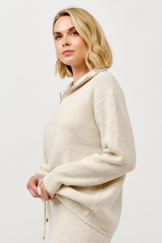 Maris Zip-Up Pullover Sweater