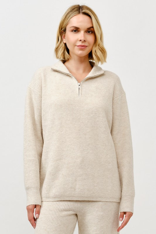 Maris Zip-Up Pullover Sweater