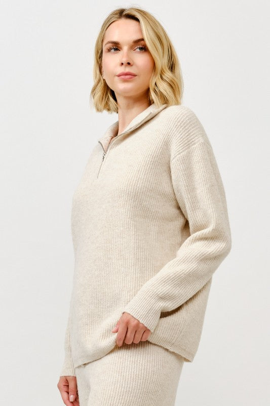 Maris Zip-Up Pullover Sweater