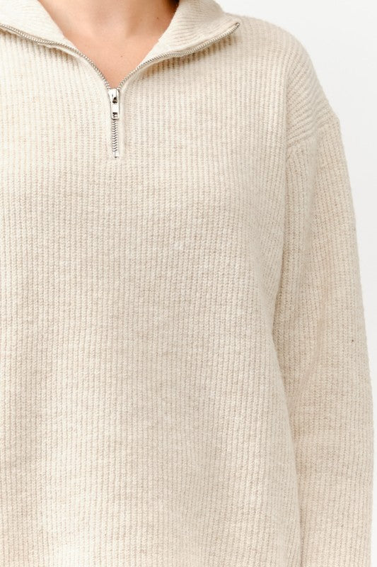 Maris Zip-Up Pullover Sweater