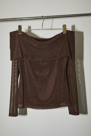 Selene Metallic Off-Shoulder Top