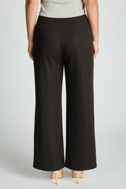 Back view of Harbor Waffle Trouser showcasing the flattering bootcut silhouette and elastic waistband.