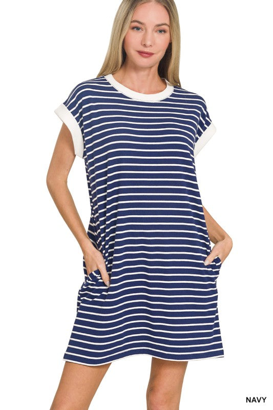 Blair Contrast Stripe T-Shirt Dress