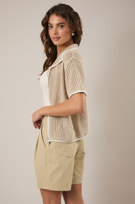 Seaside Zip Knit Top