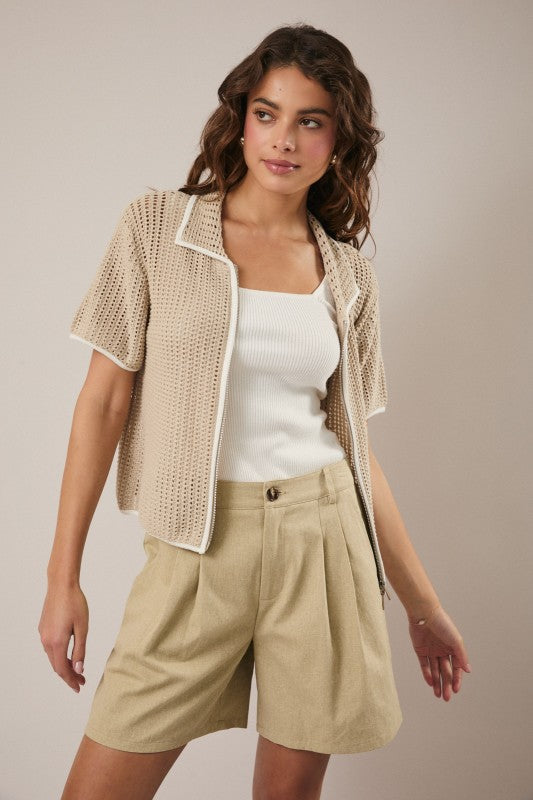 Seaside Zip Knit Top