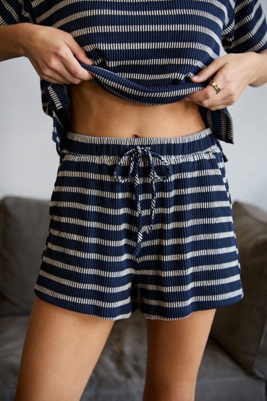 Marina Stripe Drawstring Shorts