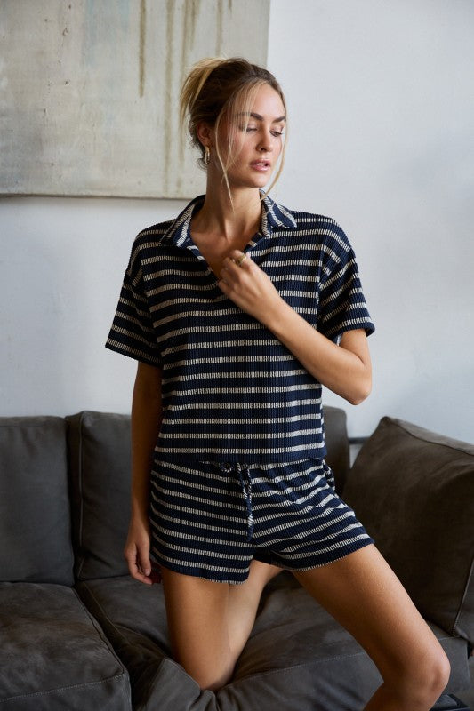 Marina Stripe Box Top