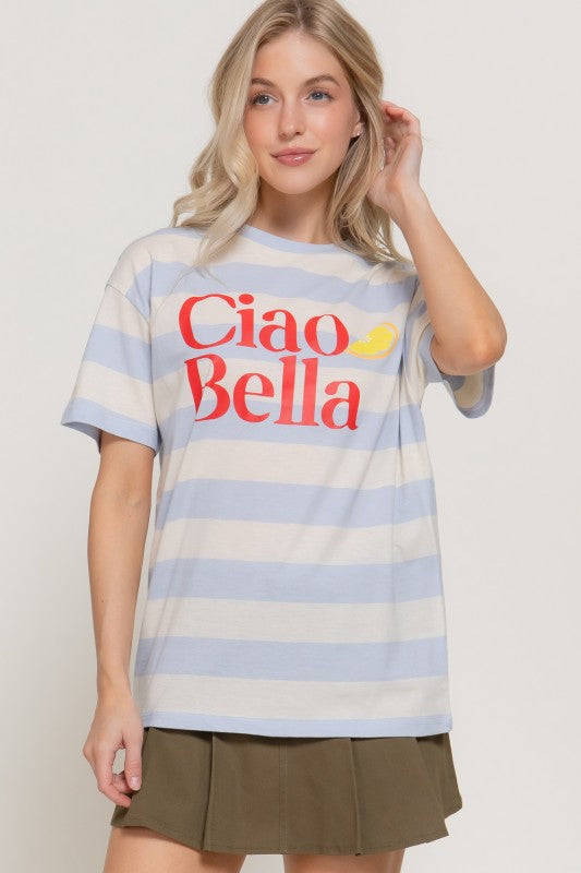Caio Bella Striped Graphic Tee