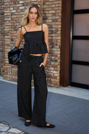 Midnight Polka Wide Leg Pants