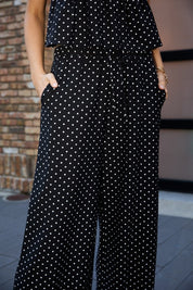 Midnight Polka Wide Leg Pants