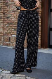 Midnight Polka Wide Leg Pants