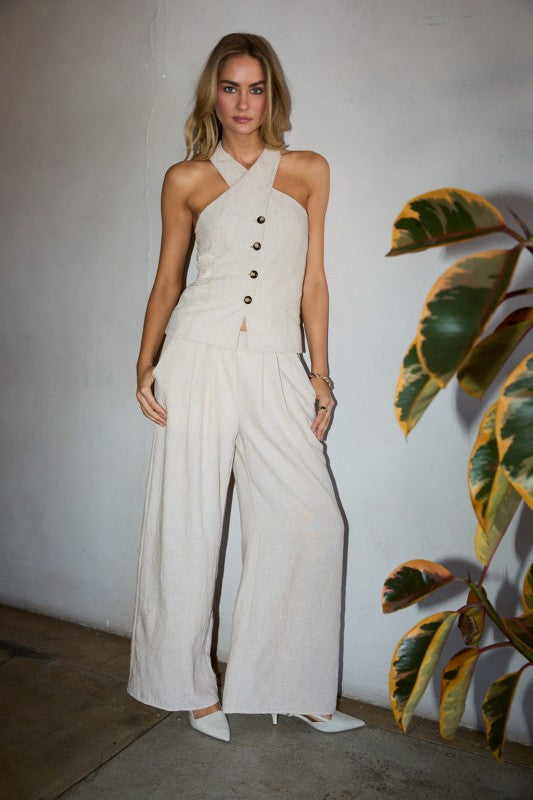 Amalfi Halter Button Top