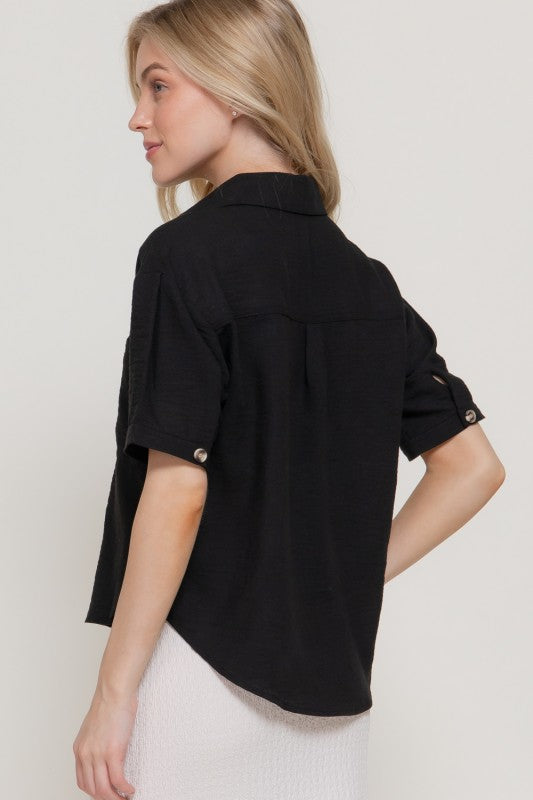 Portside Linen-Effect Button Shirt