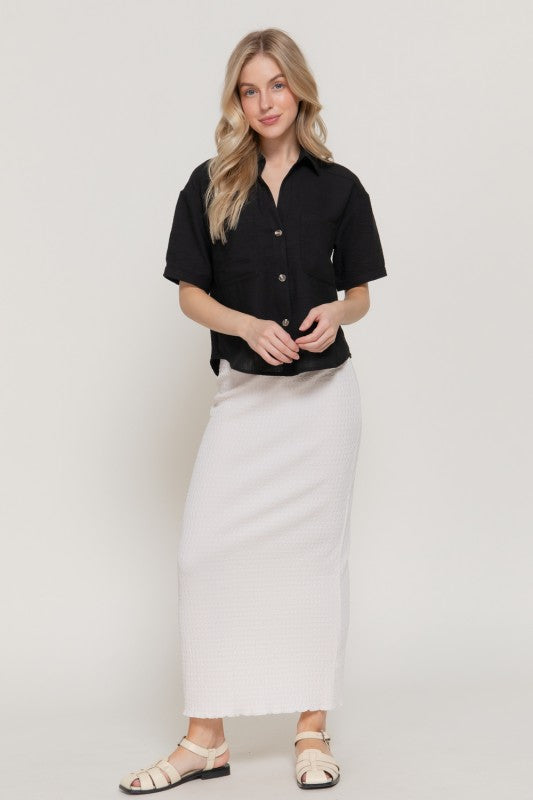 Portside Linen-Effect Button Shirt