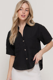 Portside Linen-Effect Button Shirt