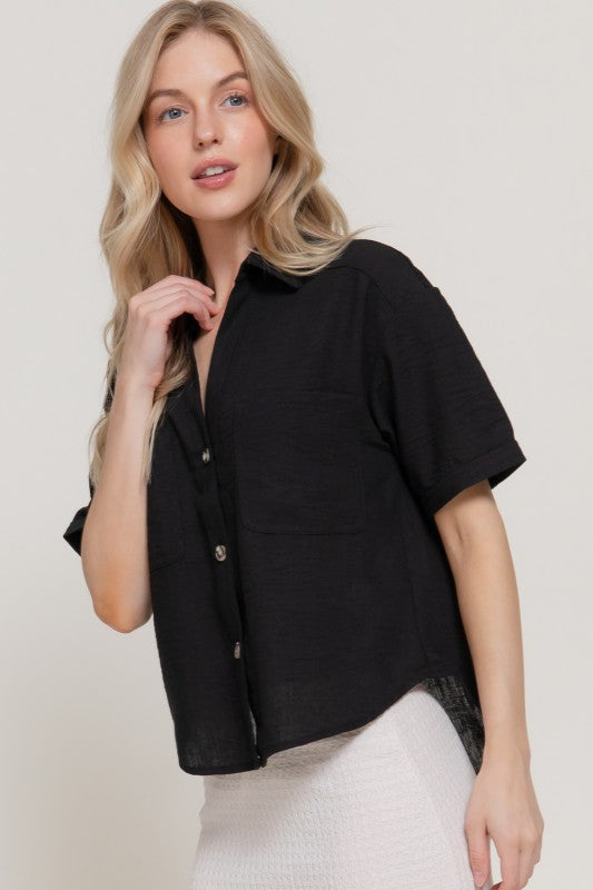 Portside Linen-Effect Button Shirt