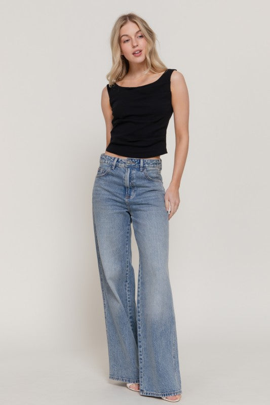 Capri Ribbed Draped Tank