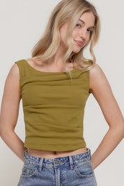 Capri Ribbed Draped Tank