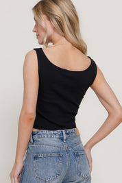 Capri Ribbed Draped Tank