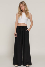 Santorini Linen-Effect Palazzo Pant