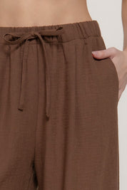 Santorini Linen-Effect Palazzo Pant