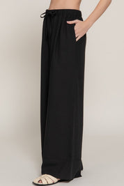 Santorini Linen-Effect Palazzo Pant