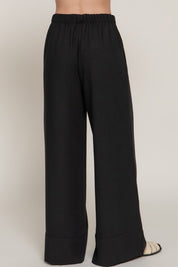 Santorini Linen-Effect Palazzo Pant