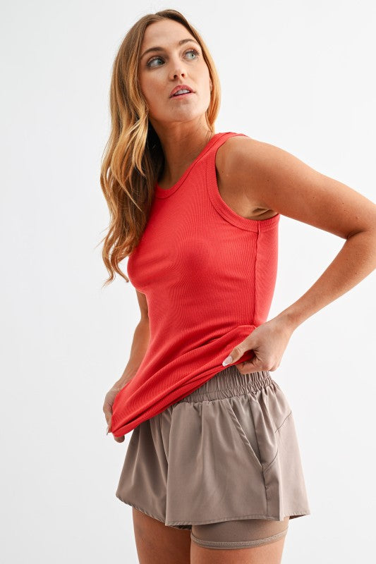 Essential Micro-Ribbed Athleisure Tank